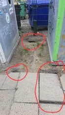 Foto: Gehwegschäden durch Ratten 