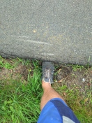 Foto: Straßenschäden der Straßenkannte 