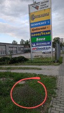 Foto: Schrott Ecke Reifenhändler - aus der Grundfläche herausgezogen  
