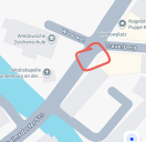 Foto: Abgesackter Gulli/Schlagloch Ecke bzw. Einmündungsbereich Trauerberg  