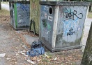 Foto: Vermüllung am Glascontainer  