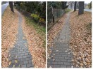 Foto: Viel Laub auf Bürgersteig zwischen Mühlenfließbrücke und Chausseestraße 8 