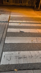 Foto: Schlagloch im Zebrastreifen  