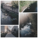 Foto: Baumaterialien im Kanalgewässer 