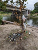 Foto: Müll am Solokanal neben Gördenbrücke 