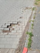 Foto: Straßenabsenkung 