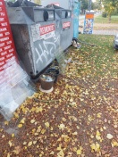 Foto: Müll an glascontainer 