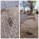 Foto: Abgesagte Gehwegsteine Loch im Boden (Unterspült?) 