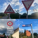 Foto: Verkehrsschilder wurden beklebt mit Fußballaufklebern 