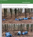 Foto: Müllsäcke auf dem Waldfriedhof 