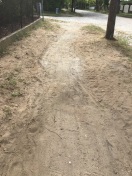 Foto: Sandpiste nach Tiefbauarbeiten 