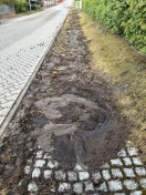 Foto: Straßenverschmutzung und Entwässerungsverstopfung 