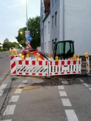 Foto: Gefährdung von Fußgängern und Radfahrern durch Baustelle 