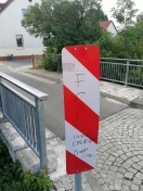 Foto: Beseitigung von Fußball-Vandalismus auf der Schwarzwasserbrücke 