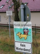 Foto: Beseitigung von Fußballaufklebern auf verdeckten Hundebeschilderungen am Alten Wehr 