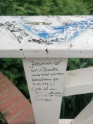 Foto: Beseitigung von Graffiti auf Brückengeländer im Schlosspark 