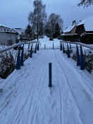 Foto: Fußgängerbrücke komplett nicht geräumt und auch nicht gestreut 