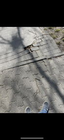 Foto: Stolperfalle auf dem Gehweg 