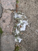 Foto: Glas und Zigarettenstummel im Park und auf dem Spielplatz  