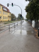 Foto: Pfützen nach Ampelbau 