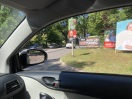 Foto:  Groß-Wahlplakate verhindern Einblick in den Zehlendorfer DammGroß- 