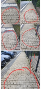 Foto: Zerstörung kommunaler Gehwege 