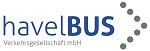 Abbildung Logo Havelbus Verkehrsgesellschaft dunkelblauer Schriftzug mit grauem Pfeil