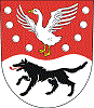 Abbildung des Wappens des Landkreises Prignitz in den Farben rot, weiß, schwarz und gelb